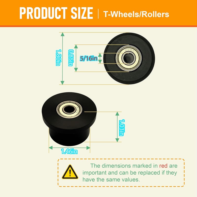 DAFORE Upgraded Machined Wheels/Rollers Compatible with Total Gym,Replacement Parts for 1000,1100,1400,1500,1600,1700,1800,1900,Achiever,Force,Gold,Max,Platinum,Plus,Pro,Supra,Supreme,Ultima,Ultra,XLI,4Pcs - Image 4